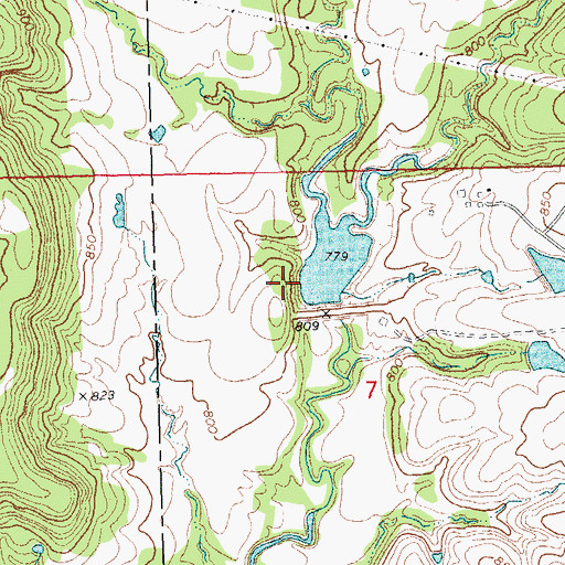 Topographic Map of Little Deep Fork Creek Site 54 Dam, OK