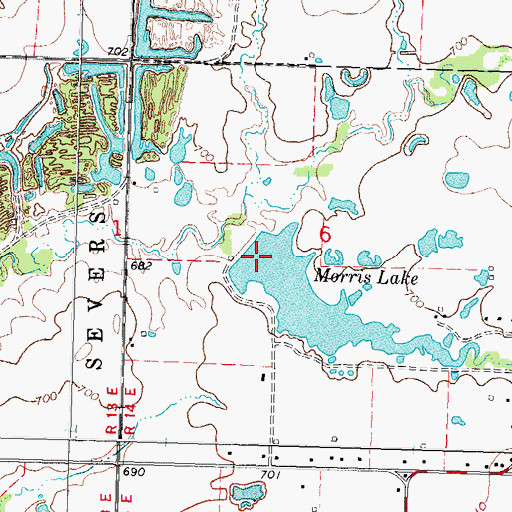 Topographic Map of Morris Dam, OK