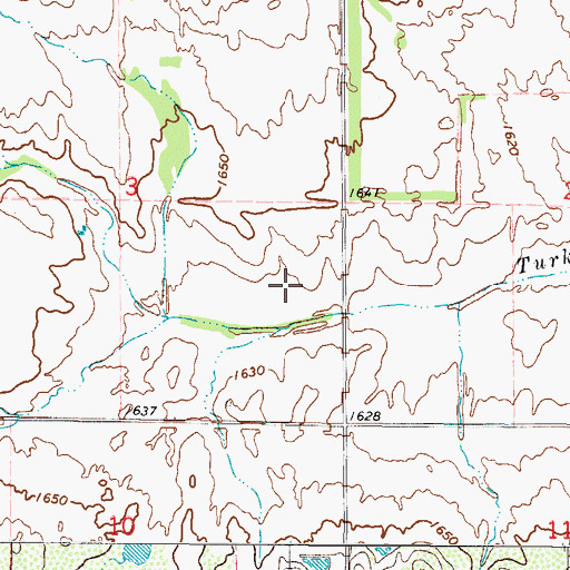 Topographic Map of Tri-County Turkey Creek Site 1a Reservoir, OK