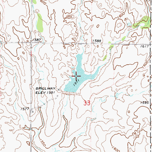 Topographic Map of Tri-County Turkey Creek Site 2a Reservoir, OK