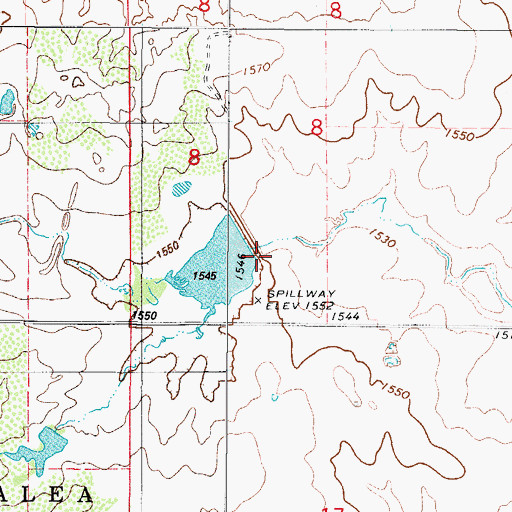 Topographic Map of Tri-County Turkey Creek Site 3 Dam, OK