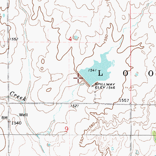 Topographic Map of Tri-County Turkey Creek Site 4 Dam, OK