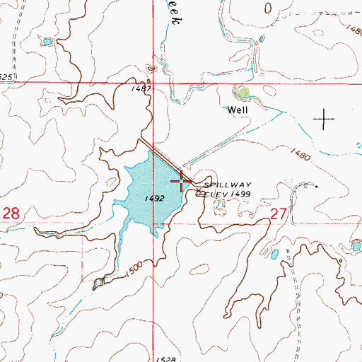 Topographic Map of Tri County Turkey Creek Site 9 Dam, OK