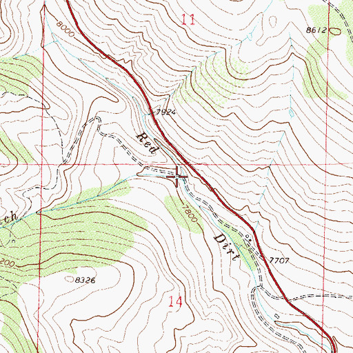 Topographic Map of West Branch Red Dirt Creek, CO