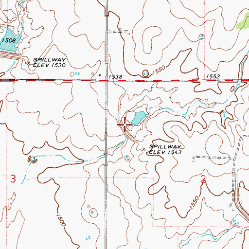 Topographic Map of Tri-County Turkey Creek Site 17 Dam, OK