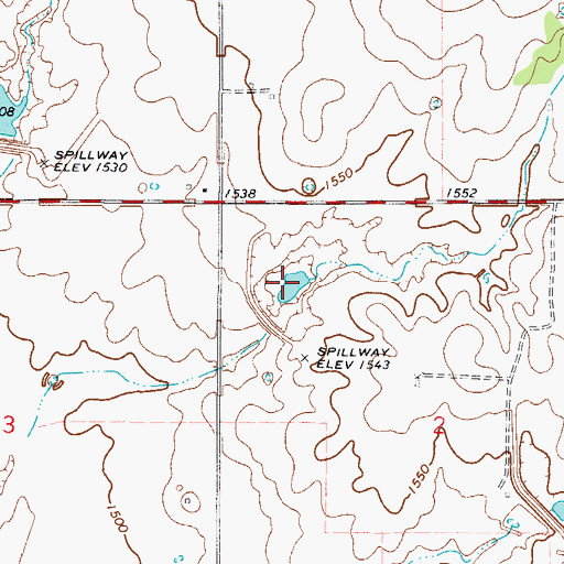 Topographic Map of Tri-County Turkey Creek Site 17 Reservoir, OK