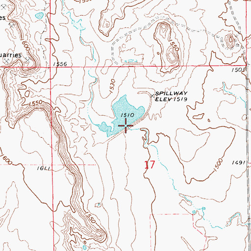 Topographic Map of Tri-County Turkey Creek Site 28a Dam, OK