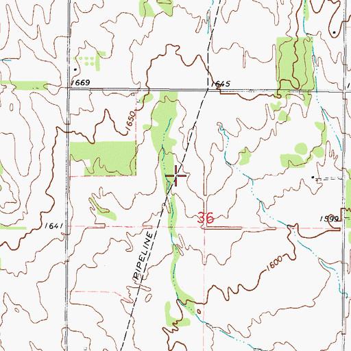 Topographic Map of Tri-County Turkey Creek Site 28b Dam, OK