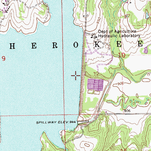 Topographic Map of Carl Blackwell Dam, OK