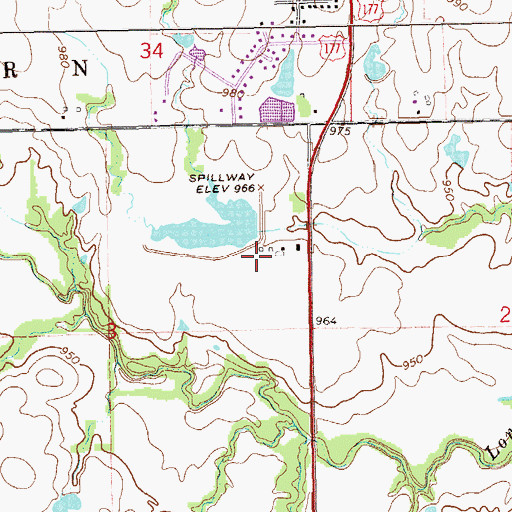 Topographic Map of Longbranch Site 6a Dam, OK