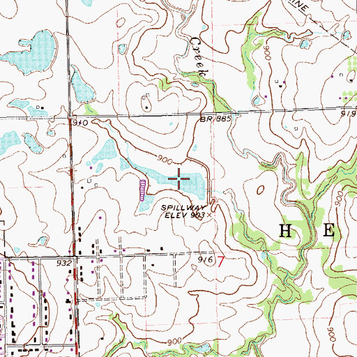 Topographic Map of Stillwater Creek Site 20 Reservoir, OK