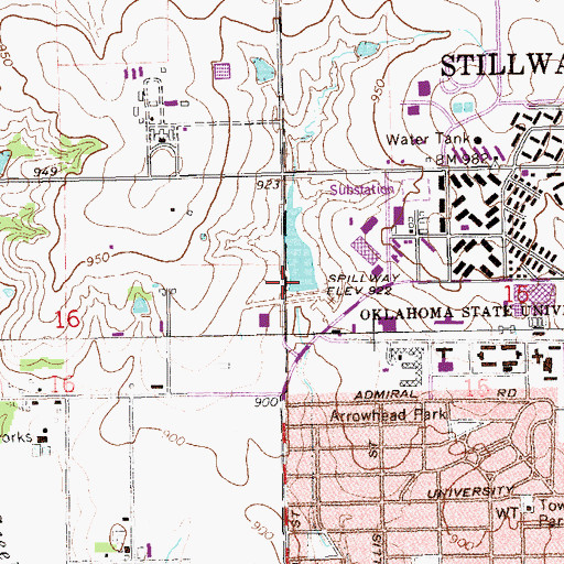 Topographic Map of Stillwater Creek Site 30 Dam, OK
