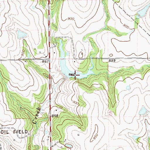 Topographic Map of Stillwater Creek Site 1 Reservoir, OK