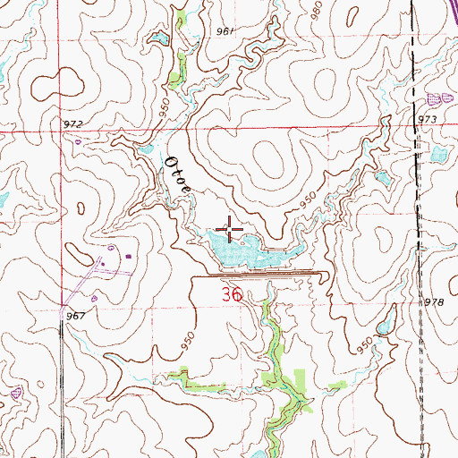 Topographic Map of Upper Black Bear Creek Site 2 Reservoir, OK