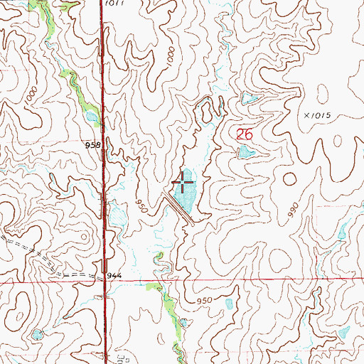 Topographic Map of Upper Black Bear Creek Site 5 Reservoir, OK