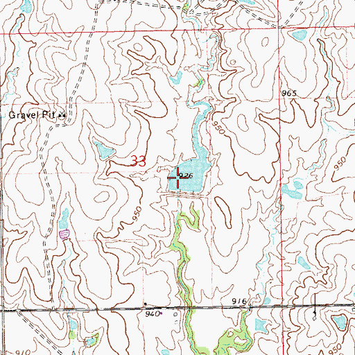 Topographic Map of Upper Black Bear Creek Site 6 Dam, OK