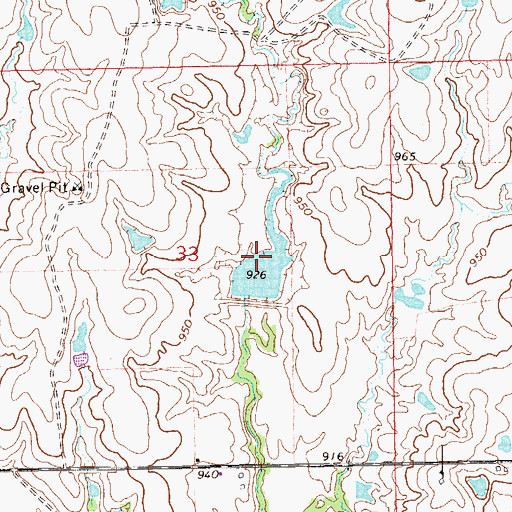 Topographic Map of Upper Black Bear Creek Site 6 Reservoir, OK