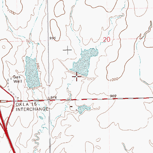 Topographic Map of Upper Red Rock Creek Site 5 Dam, OK