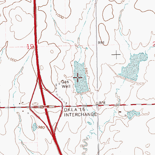 Topographic Map of Upper Red Rock Creek Site 6 Reservoir, OK