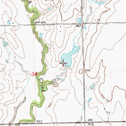 Topographic Map of Upper Red Rock Creek Site 9 Dam, OK