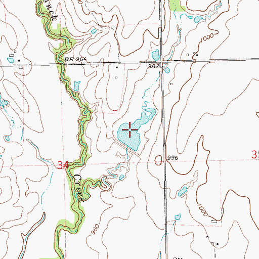 Topographic Map of Upper Red Rock Creek Site 9 Reservoir, OK