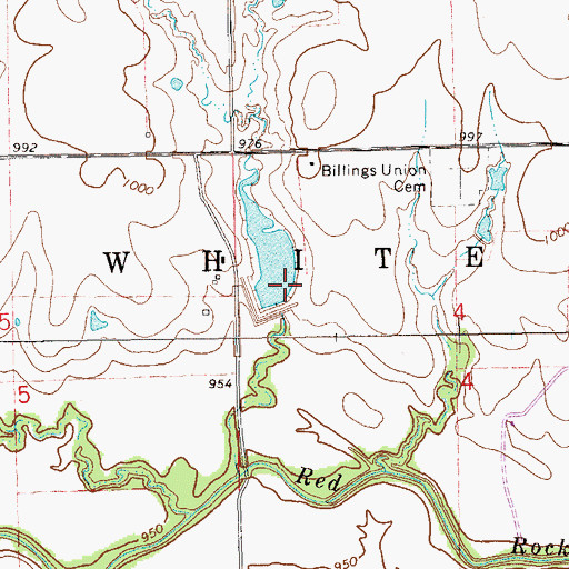 Topographic Map of Upper Red Rock Creek Site 13 Dam, OK