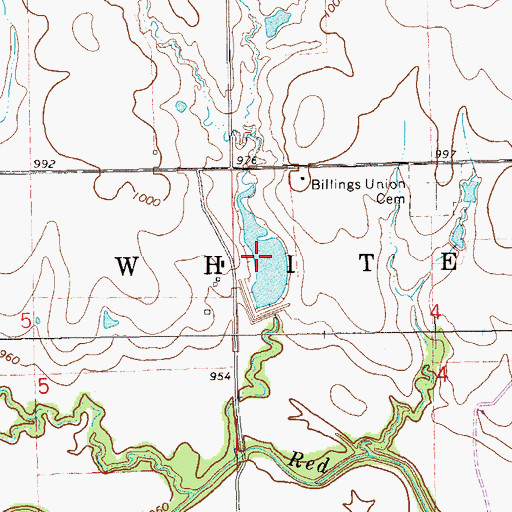 Topographic Map of Upper Red Rock Creek Site 13 Reservoir, OK