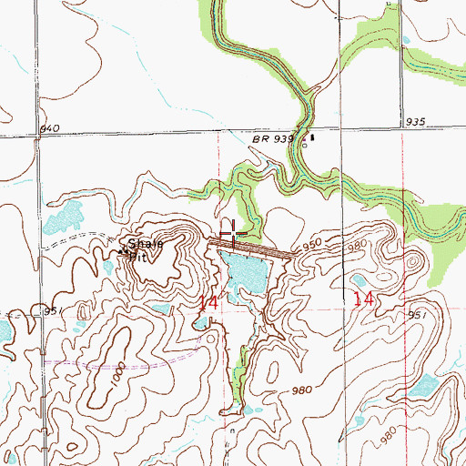 Topographic Map of Upper Red Rock Creek Site 51 Dam, OK