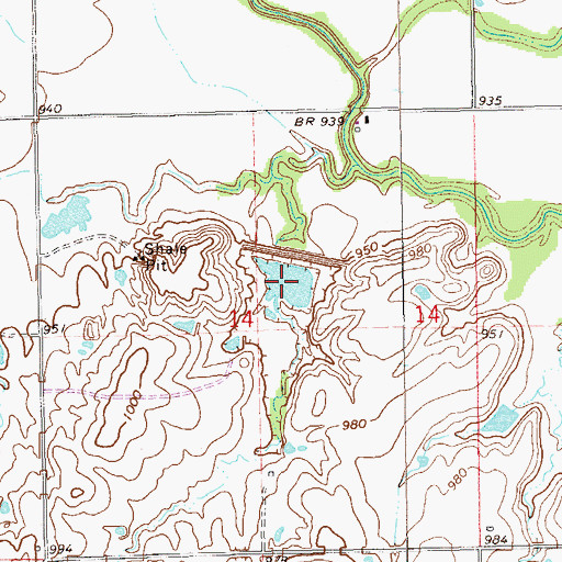 Topographic Map of Upper Red Rock Creek Site 51 Reservoir, OK