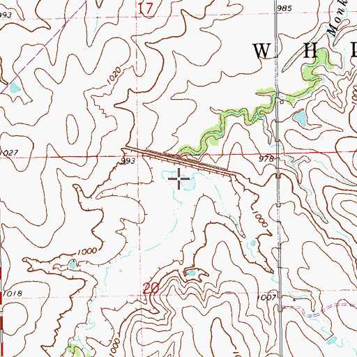 Topographic Map of Upper Red Rock Creek Site 50 Reservoir, OK