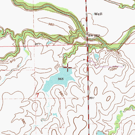 Topographic Map of Upper Red Rock Creek Site 48 Dam, OK