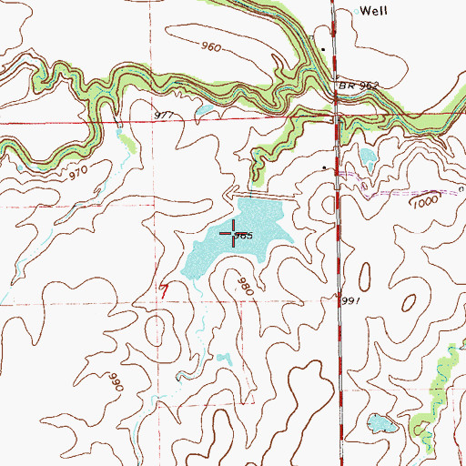 Topographic Map of Upper Red Rock Creek Site 48 Reservoir, OK