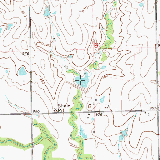 Topographic Map of Upper Red Rock Creek Site 2 Reservoir, OK