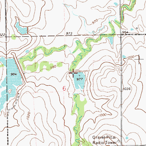 Topographic Map of Upper Red Rock Creek Site 55 Dam, OK