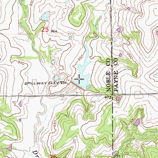 Topographic Map of Stillwater Creek Site 37 Reservoir, OK