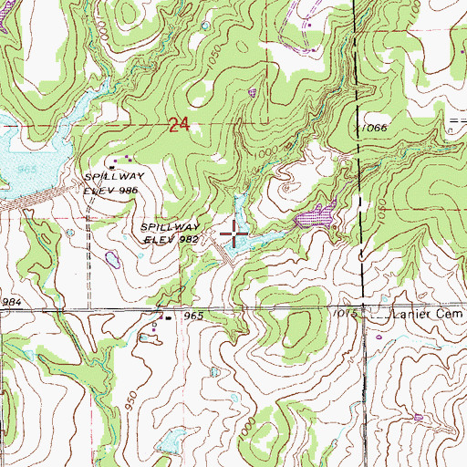 Topographic Map of Stillwater Creek Site 38 Reservoir, OK