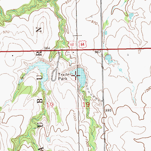 Topographic Map of Upper Black Bear Creek Site 74 Dam, OK