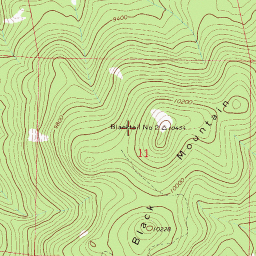 Topographic Map of Black Mountain, CO