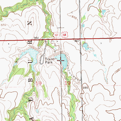 Topographic Map of Upper Black Bear Creek Site 74 Reservoir, OK