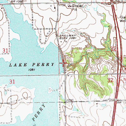 Topographic Map of Upper Black Bear Creek Site 62 Dam, OK
