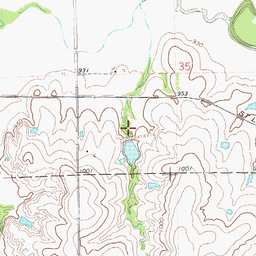 Topographic Map of Upper Black Bear Creek Site 69 Dam, OK