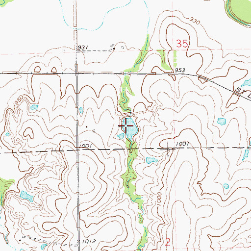 Topographic Map of Upper Black Bear Creek Site 69 Reservoir, OK