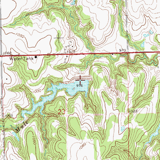 Topographic Map of Upper Black Bear Creek Site 71 Dam, OK