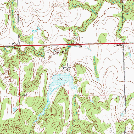 Topographic Map of Upper Black Bear Creek Site 72 Dam, OK