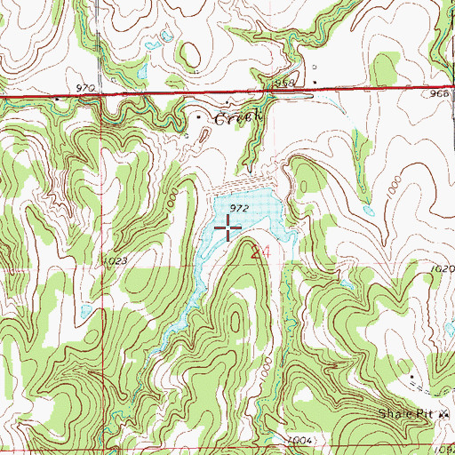 Topographic Map of Upper Black Bear Creek Site 72 Reservoir, OK