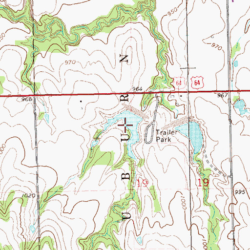 Topographic Map of Upper Black Bear Creek Site 73 Reservoir, OK