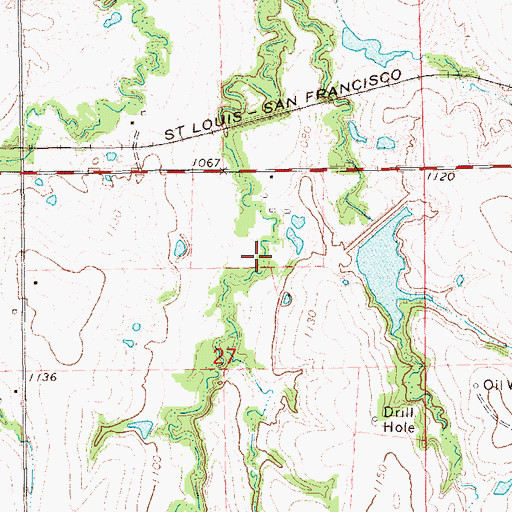 Topographic Map of Upper Black Bear Creek Site 54 Dam, OK