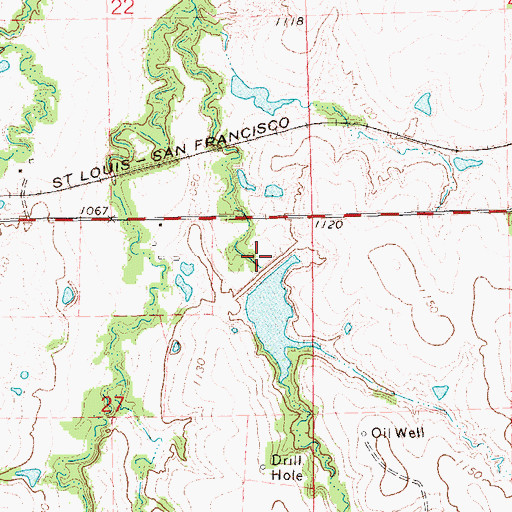 Topographic Map of Upper Black Bear Creek Site 55 Dam, OK