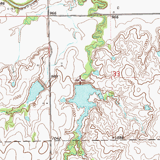 Topographic Map of Upper Black Bear Creek Site 60 Dam, OK