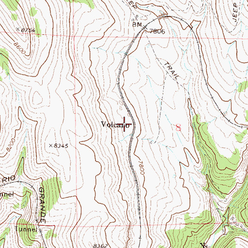 Topographic Map of Volcano, CO
